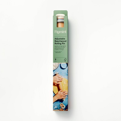 17.28 Adjustable Wood Rolling Pin Light Brown - Figmint™
