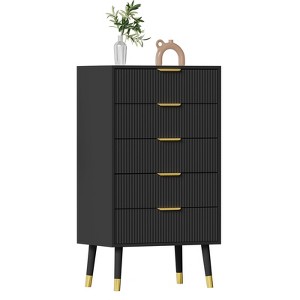 5 Drawer Dresser for Bedroom, Modern Closet Dressers Chest of Drawers, Storage Chest Cabinet Organizer Unit, Black - 1 of 4