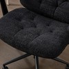 Black Cross-Leg Flip-Arm Chair: Wide Seat Swivel ¨C Comfy Desk/Vanity for Women, Home/Office Ready - 4 of 4