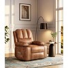 Manul Recliner Chair, Single PU Leather Sofa with Side Pocket, Chaise Lounge Reclining Seat with 2 Cup Holders - 3 of 4