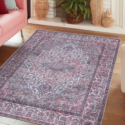 Unique Loom Mangata Mireille Border Washable Indoor Flatweave Woven Area Rug