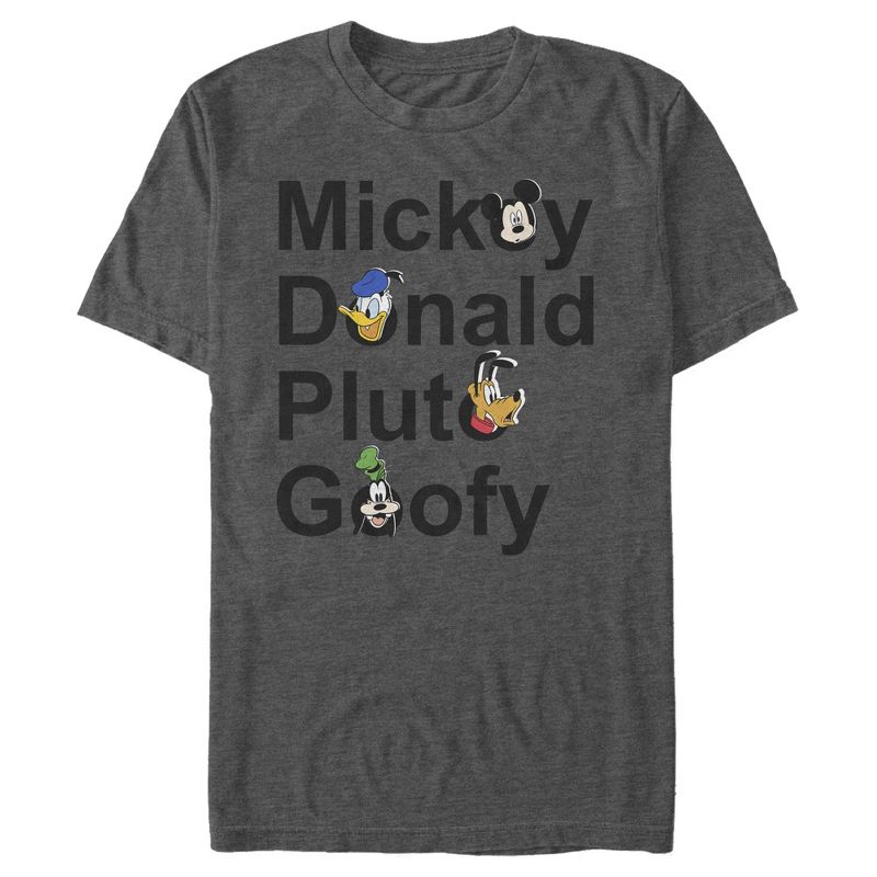 Men's Mickey & Friends Mickey Mouse Best Friend Names T-Shirt, 1 of 5