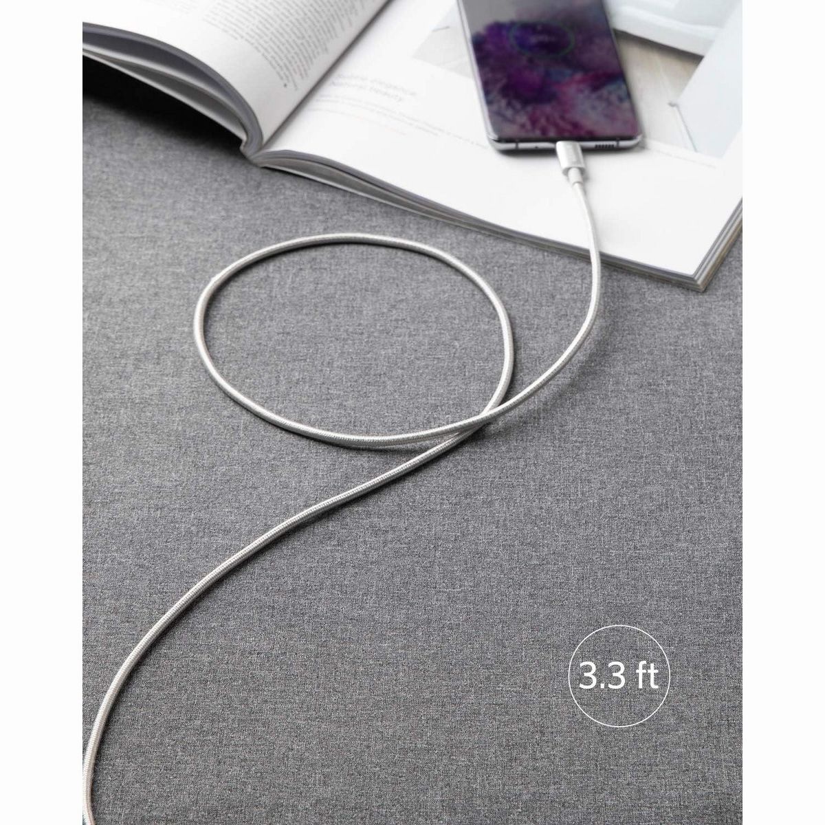 Anker USB C to USB C Cable, 60W Fast Charging Cable(2-Pack, 3.3 ft, Silver) | For iPhone 17 Series, iPad mini 6, and More - thumbnail 7