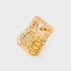 Woven Ribbed Square Post Earrings - A New Day™ Gold - 3 of 3