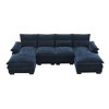 CAVINAS 110×50"U-shaped Sectional Sofa with Plush pillows,6 Symmetrical Cushions Indoor Furniture,Sectional Couch for Living Room,Apartment,Dark Blue - 2 of 4