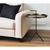 HomeRoots 22" Brass and Black Metal Round End Table - 2 of 4