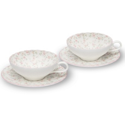 Noritake Cutie Rose Shallow Cup & Saucer, Set of 2 (4 pieces)