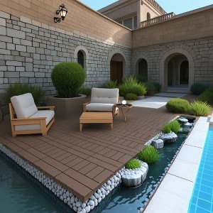 KTMBDW Plastic Interlocking Deck Tiles, 44 Pack , 12"x12" Waterproof Outdoor Flooring All Weather Use, Patio Floor Decking Tiles for Porch Backyard - 1 of 4