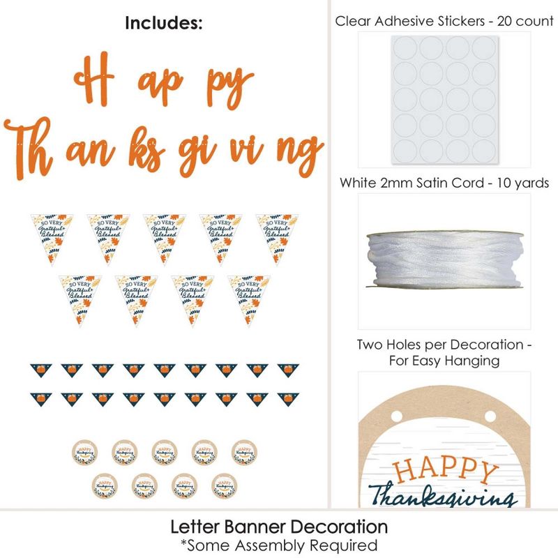 Big Dot of Happiness Happy Thanksgiving - Fall Harvest Party Letter Banner Decoration - 36 Banner Cutouts and Happy Thanksgiving Banner Letters, 5 of 8