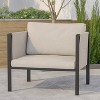 Emma and Oliver Indoor Outdoor Patio Lounge Chair, Steel Framed Club Chair with Cushions and 2 Storage Pockets - 2 of 4