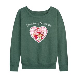 Women's - Strawberry Shortcake - Coquette Heart-Women's French Terry Long Sleeve Shirt Lightweight French Terry Wide Neck Long Sleeve Shirt - 1 of 4