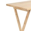 PJ Wood Solid Wood Construction Rectangle Folding Portable TV Snack Serving Tray Table with Compact Storage Rack, Natural (Set of 7) - 4 of 4