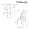 CAVINAS Dining Table Set, MDF Desktop, White Metal Table Legs, Stable and Beautiful, Suitable for Most Styles of Home - 2 of 4
