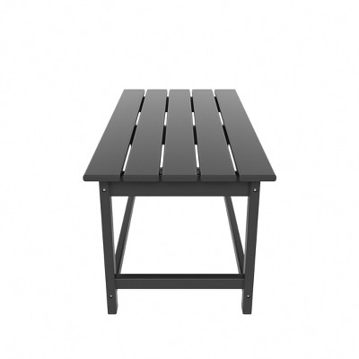 Gray Rectangular HDPE Outdoor Adirondack Coffee Table