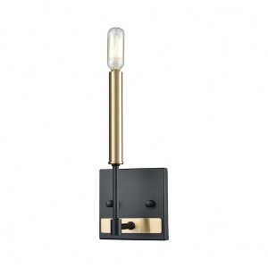 Elk Home Livingston 1 - Light Vanity in  Matte Black/Satin Brass - 1 of 4