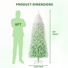 Snow Flocked Pencil Christmas Tree - 100 Dual-Color LEDs, 320 Branch Tips w/ Metal Stand - 4 of 4