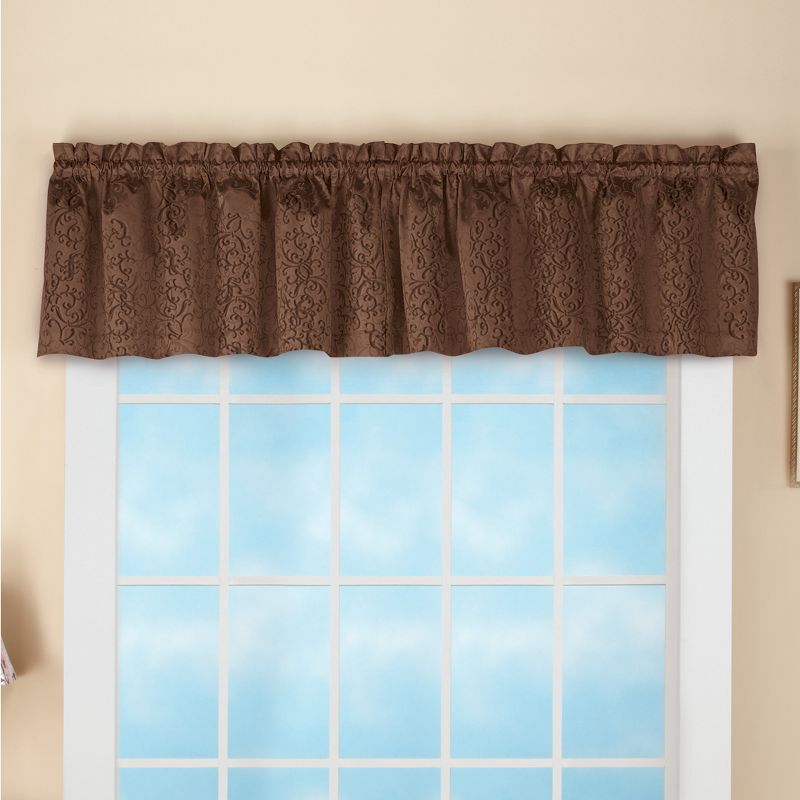 Collections Etc Thermal-backed Scroll Insulated Window Valance Blocks Light, Reduces Outside Noise and Provides Insulation from Heat and, 2 of 5