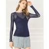 INSPIRE CHIC Women's Long Sleeve Spaghetti Strap Party Mesh Tops - 2 of 4