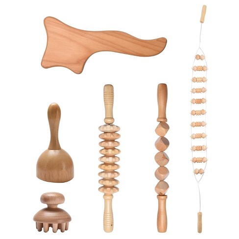 PURAVA Wood Therapy Massage Tools - Set of 6