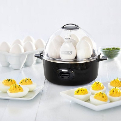 Black Compact 3-in-1 Egg Cooker with Auto Shut-Off