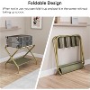 Luggage Rack, Foldable Suitcase Stand with Fabric Storage Shelf, Luggage Holder with 4 Nylon Straps - 3 of 4