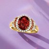 Ross-Simons 2.90 Carat Garnet and .29 ct. t.w. Red and White Diamond Ring in 18kt Gold Over Sterling - 4 of 4