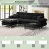 106"W L-Shaped Sectional Sofa, 4 Seat Cloud Chenille Fabric Tufted Couch Set with Two-Tone Adjustable Legs and Movable Ottoman - ModernLuxe - 4 of 4