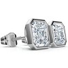 Pompeii3 2ct TW Asscher Cut Bezel Diamond Studs 14k Gold Lab Created - 2 of 4