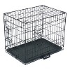 phiestina 24" Pet Kennel, Folding Steel Crate for Cats & Dogs, Wire Metal Playpen with Two Doors, Black - 4 of 4