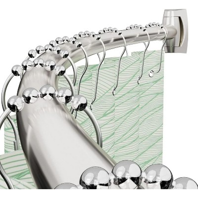 Curved Shower Curtain Rod 43" to 72" Adjustable, Aluminum Rustproof Expandable Round Shower Curtain Rod