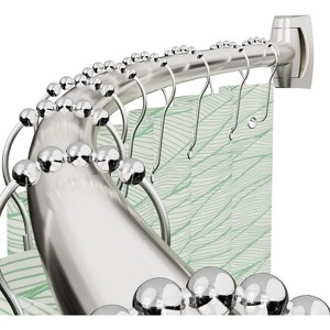 Curved Shower Curtain Rod 43" to 72" Adjustable, Aluminum Rustproof Expandable Round Shower Curtain Rod - 1 of 4
