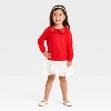 Toddler Girls' Valentine's French Terry Rose Collar Polo Shirt - Cat & Jack™ Medium Red - 4 of 4