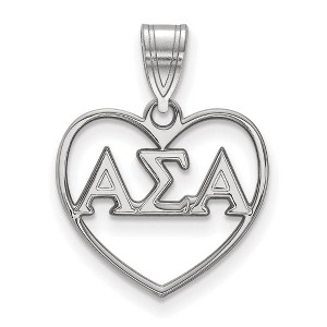 Black Bow Jewelry Sterling Silver Alpha Sigma Alpha Greek Life Pendant - 1 of 3
