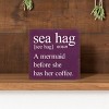 Slickblue Funny Mermaid Wood Sign, Routed Slot for Hanging, Wall or Shelf Decor, Rustic Look, 7x7 Size, Color Options - 2 of 3