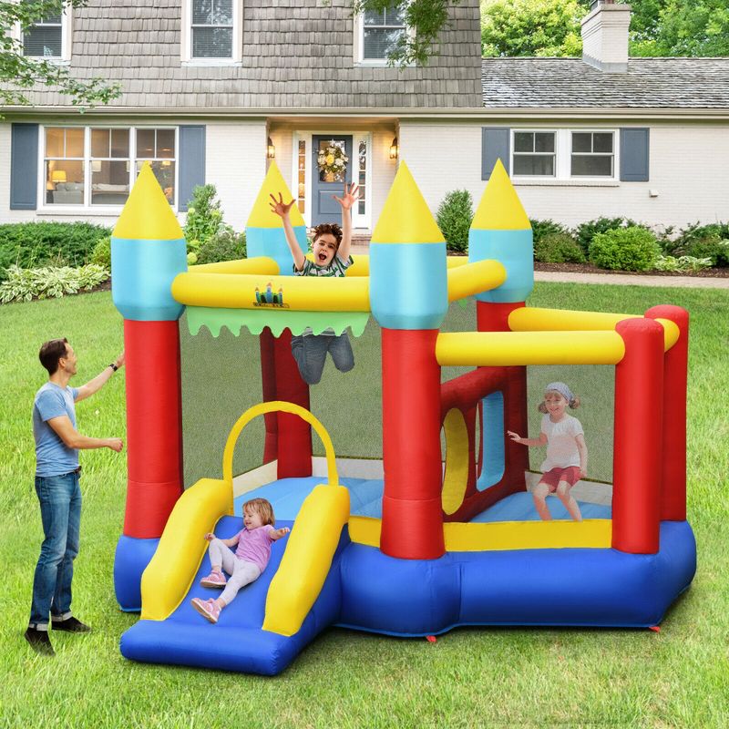 Costway Inflatable Bounce House Slide Jumping Castle w/ Tunnels Ball Pit & 480W Blower, 2 of 11