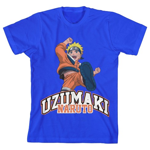 Naruto Classic Uzumaki Naruto In Jump Pose With Collegiate Text On 