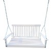 Okak Sturdy Fir Wood Porch Swing with Chains,Comfortable Patio Hanging Chair with Arms,Outdoor Bench Swing for Patio,Garden,Backyard - 2 of 4