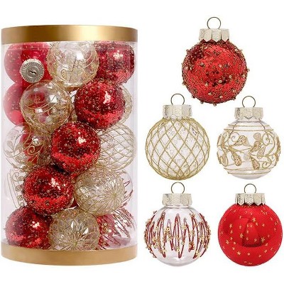 GAOMON 25 Pcs Christmas Ball Ornaments, 2.36 Inch Clear Sliver Christmas Tree Decorations