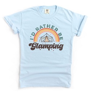Simply Sage Market Women's I'd Rather Be Glamping Short Sleeve Garment Dyed Tee - 1 of 3