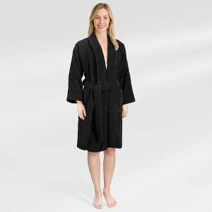 American Soft Linen Women’s 100% Cotton Terry Bathrobe – Soft, Absorbent, Quick Dry Turkish Robes for Women Quality - 1 of 4