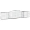 vidaXL Gabion Basket 3 Pcs - Outdoor Garden Arched Gabion Wall - Decorative and Sound-Insulating - Galvanized Iron - 157.5x19.7x31.5/39.4 Inches - 3 of 4