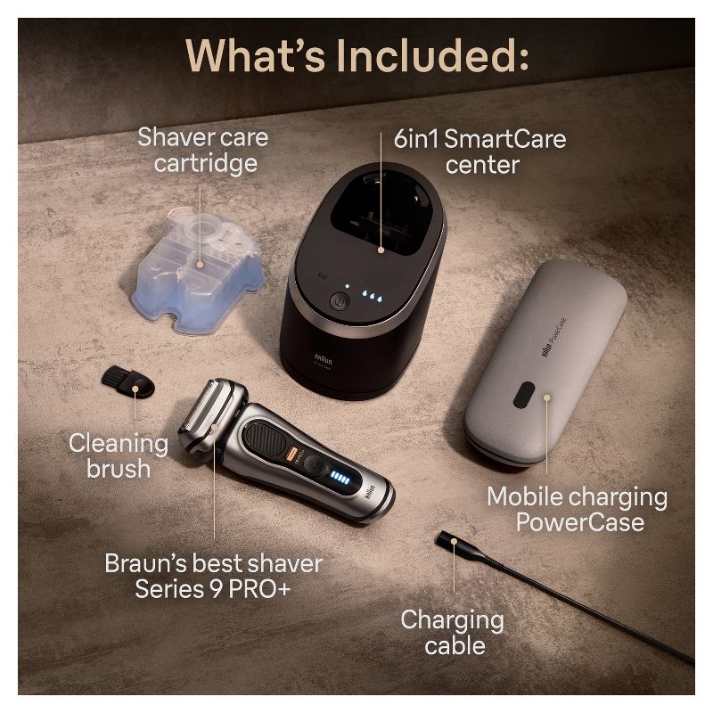 Braun Series 9 Pro + Electric Shaver 6-in-1 Smart Care Centre &#38; Powercase, 2 of 9