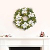Pre-Lit Frosted Christmas Wreath Set of 6, Christmas Decoration with Pine Cones, Holly Berries - 3 of 4