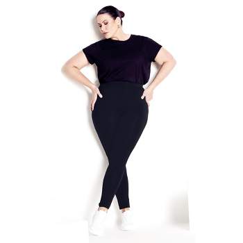 Women's Plus Size Supima® High Rise Legging Black - tall | AVENUE LEISURE