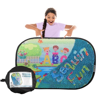 Meavia- Reversible Sequins, Wall Learning Sensory Toy with Travel Case