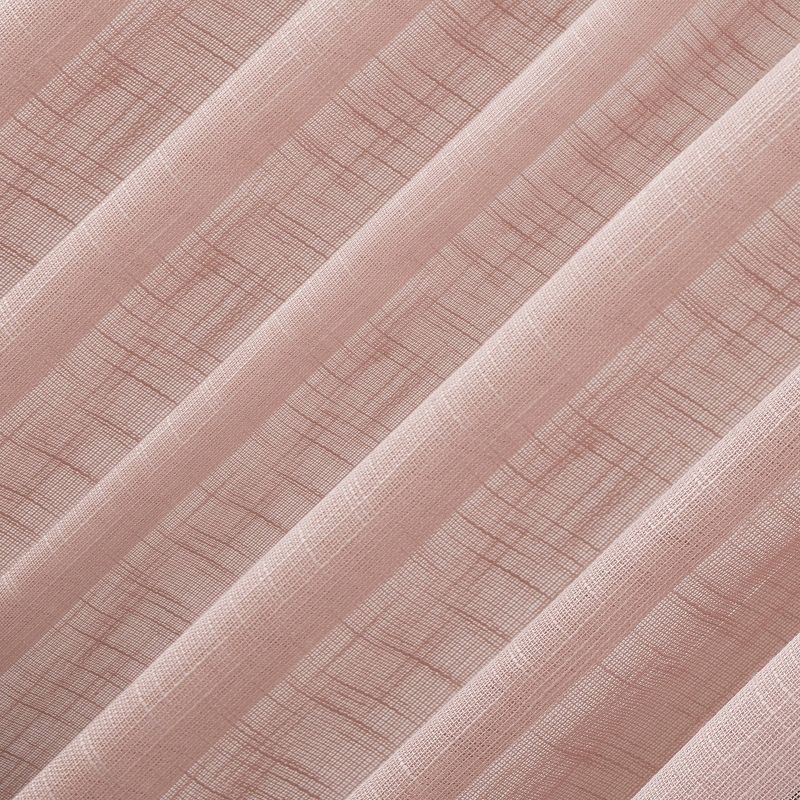 Ceri Linen Textured Jute Tabs Semi-Sheer Curtain Panel - No. 918, 3 of 7