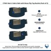 CTM Men's Fabric Belt with Brass Flip Top Buckle (Pack of 3) - 3 of 4