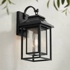 John Timberland Cecile 15 1/4" High Mission Country Box Lantern Outdoor Wall Light Fixture Mount Porch House Exterior Black Clear Seeded Glass Shade - 2 of 4