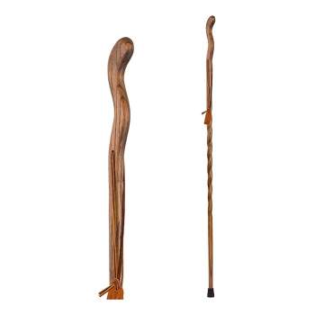 Brazos Twisted Fitness Walker Brown Wood Walking Stick 48 Inch Height