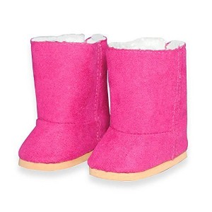 Pink Butterfly Closet Doll Clothes Pink Snow Boots Shoes Fits American Girl & Other 18 Inch Dolls - 1 of 1